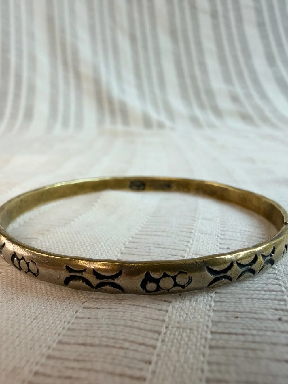 Vintage Taxco Mexico Sterling Silver 925 Brass Bangle Bracelet